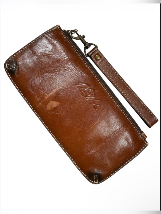 Patricia Nash Handbags - Patricia Nash St. Croce leather wristlet in a rich cognac brown